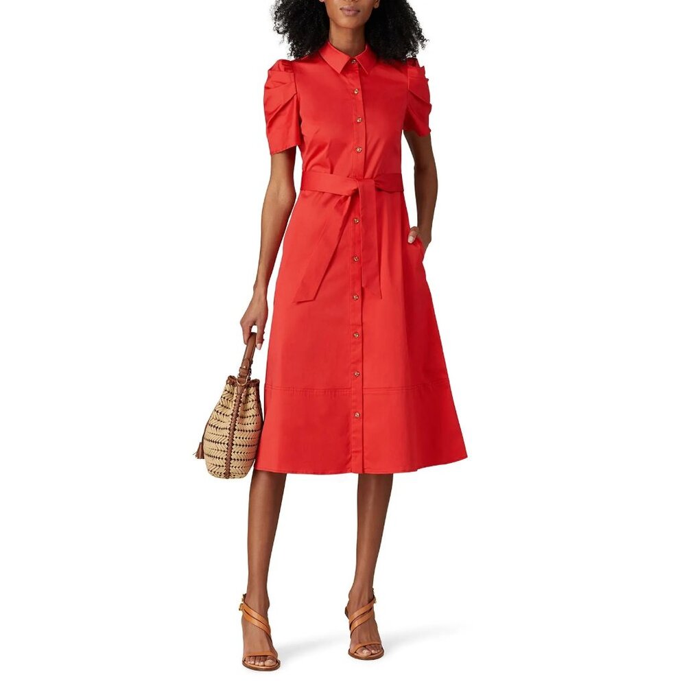 Shoshanna Red Button-Down Dress